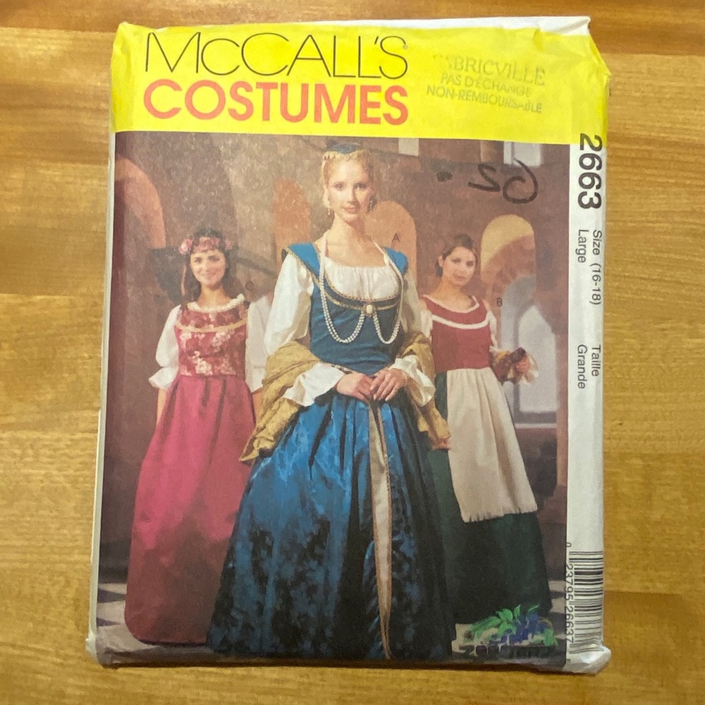 🪡 McCall’s Costume Sewing Pattern 2663